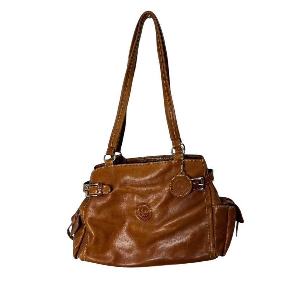VINTAGE Los Robles Polo‎ Time Leather Brown satchel shoulder bag